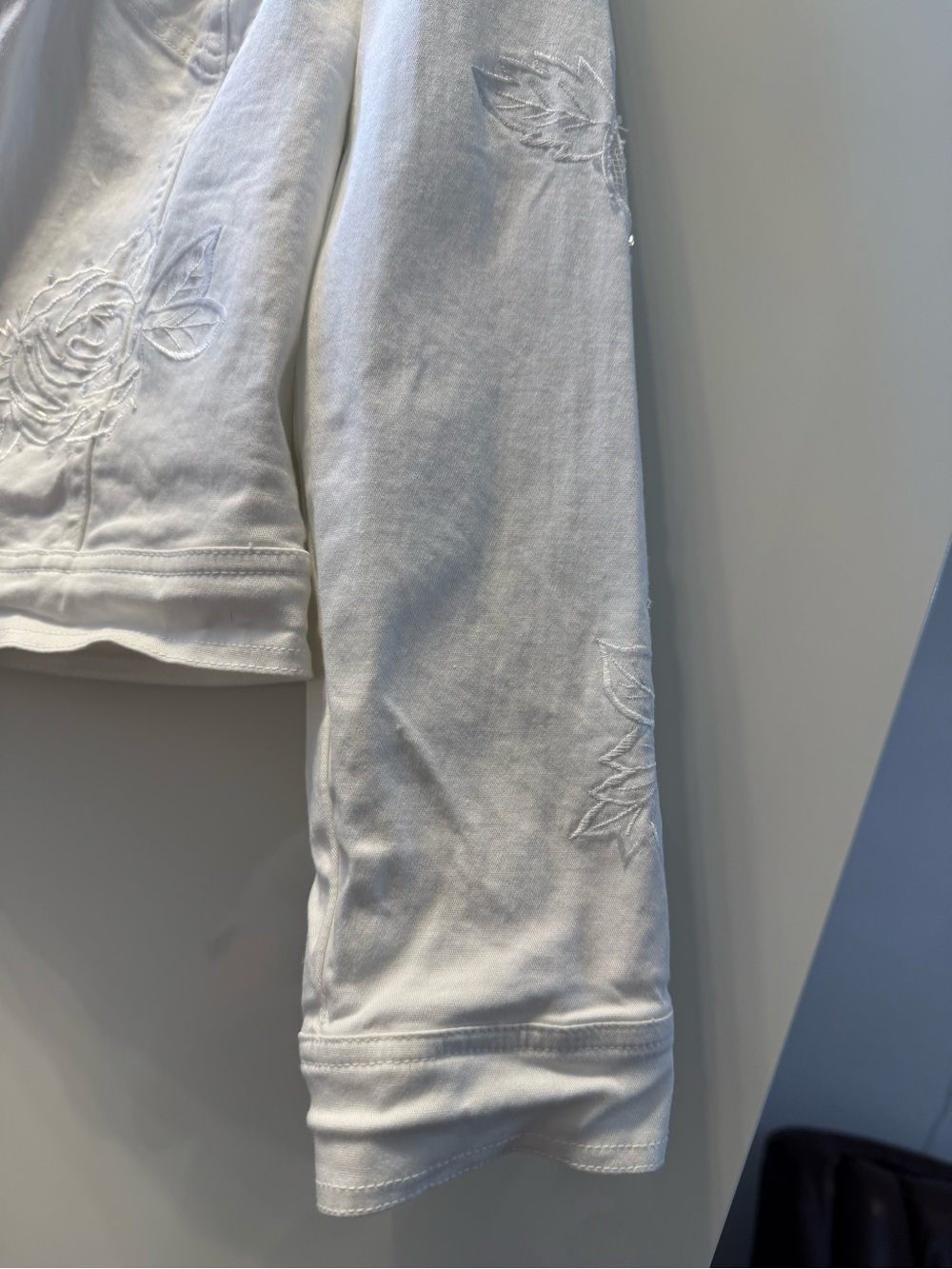 White Embroidered Cotton Jacket - Women - Picture 6 of 11